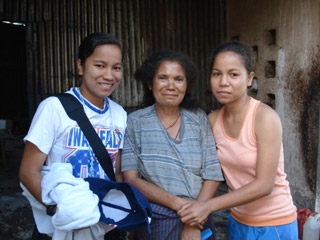 Celina with her mother and sister