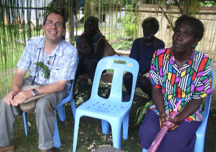 Palms Australia volunteer Kevin Wilson in Tunaniya, Bougainville