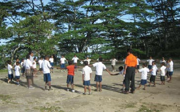 Timorese Students play cat and mouse