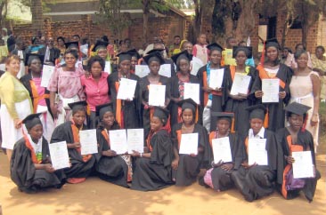 Lorrain and graduates from KIFAD's womens' vocational course, Uganda