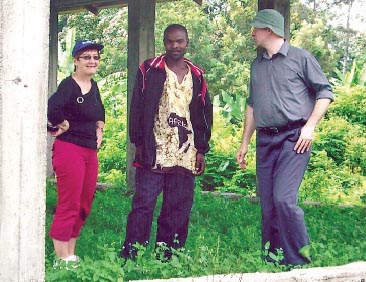 Kathy, Wilson and Ian in Tanzania