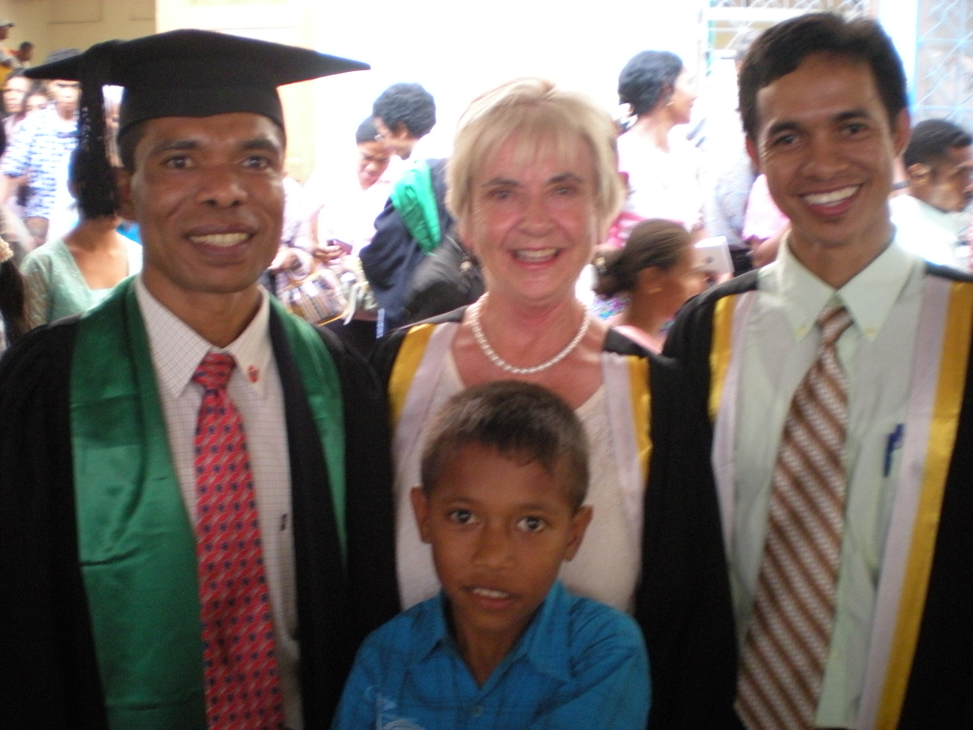 Pedro, Monica, Mariano and Adison (front) at a graduation at CTC Baucau