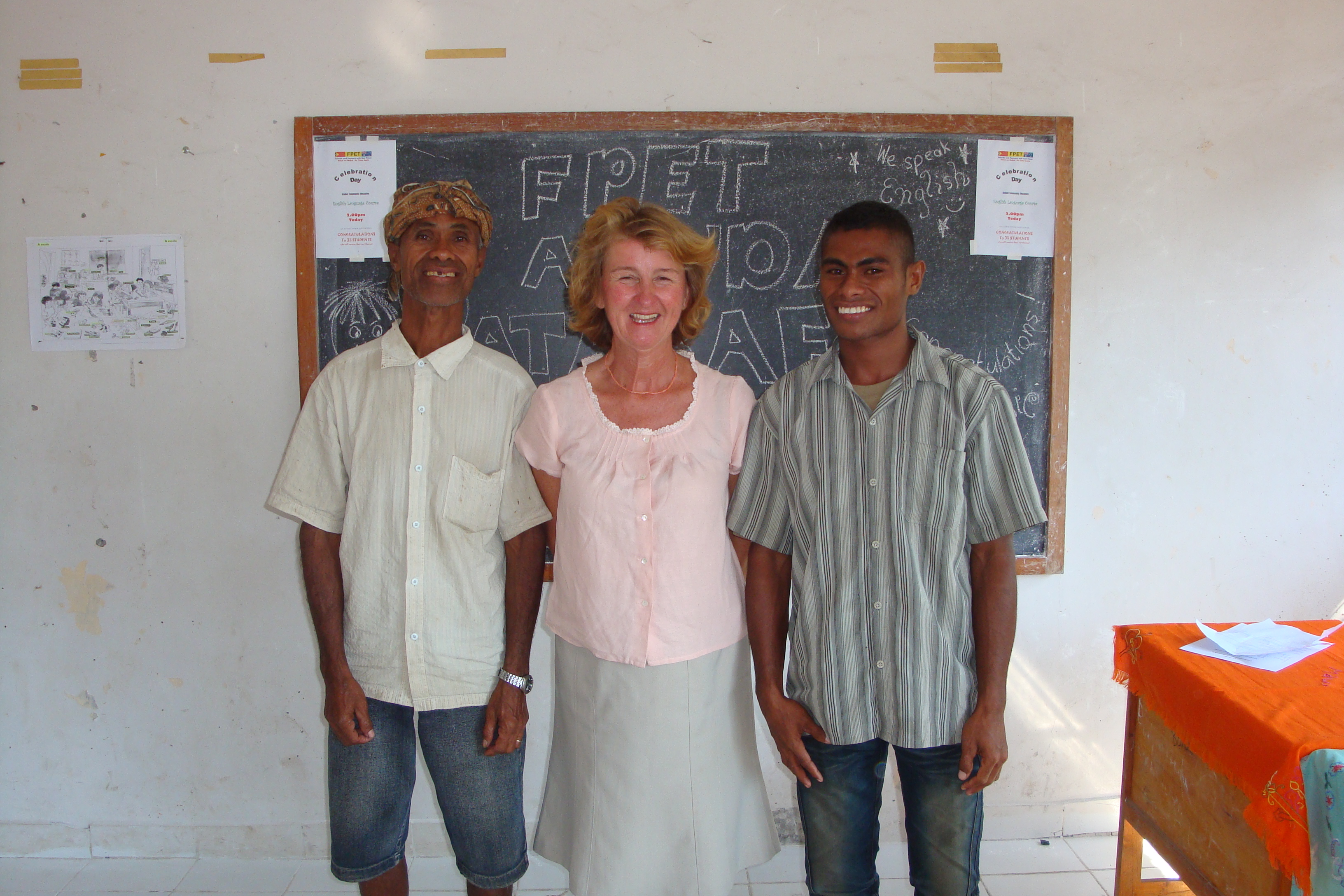 Anne Chapman with colleagues in Atabae, Timor-Leste