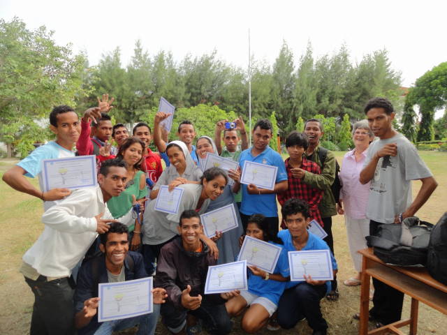 Graduating students at Timorese school