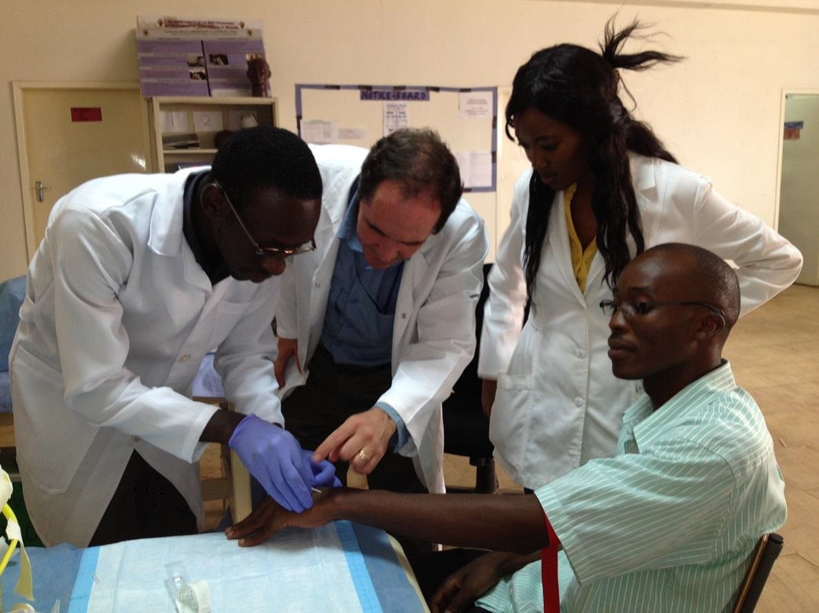Dr Stephen Yates with colleagues in Zambia