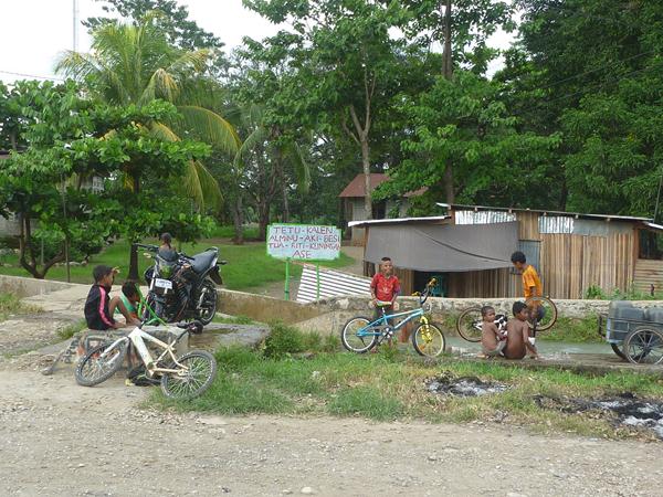 Bikes being washed in Maliana
