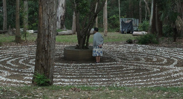 Helena Charlesworth in a labyrinth