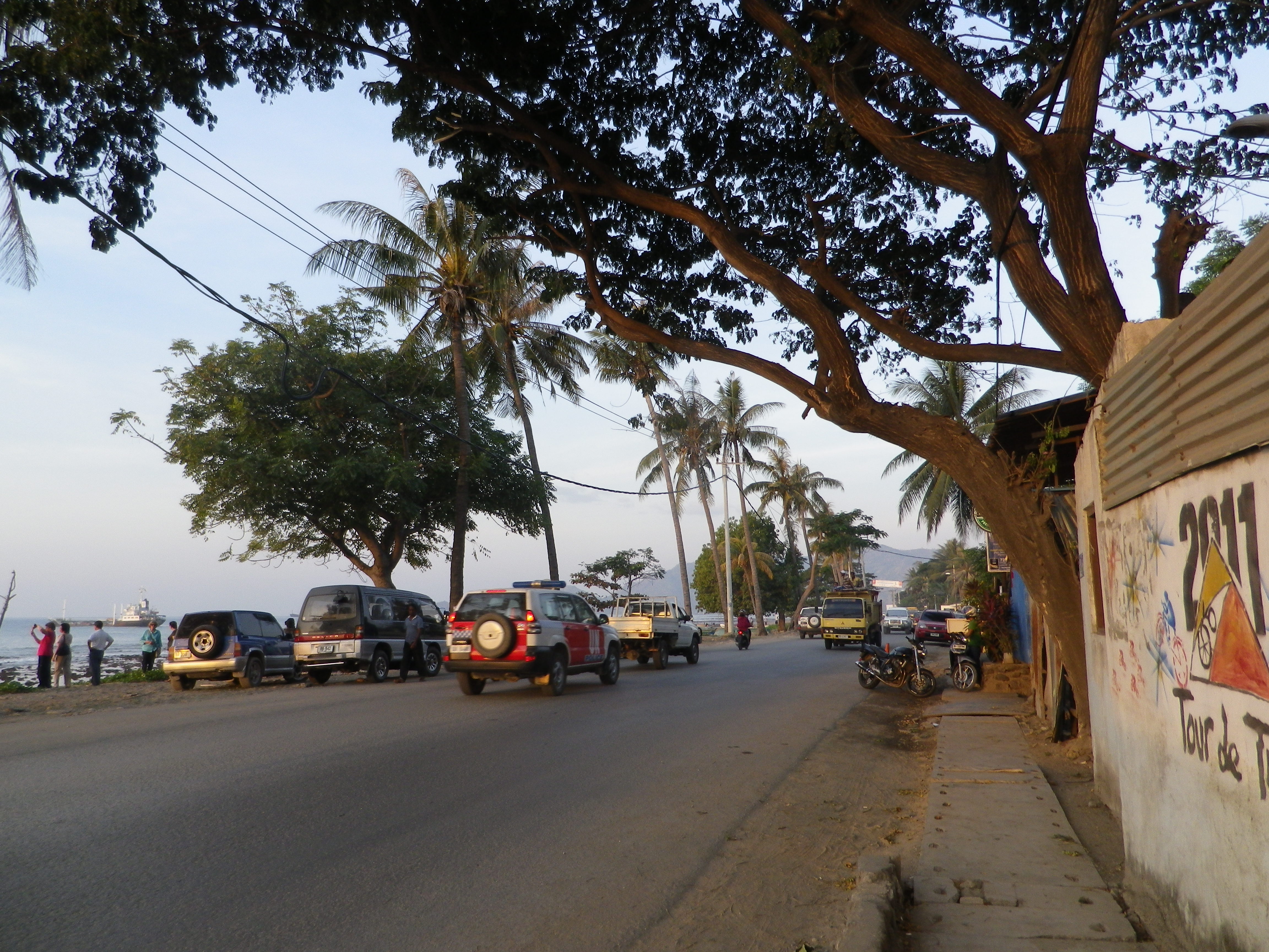 Timor Leste street at dusk