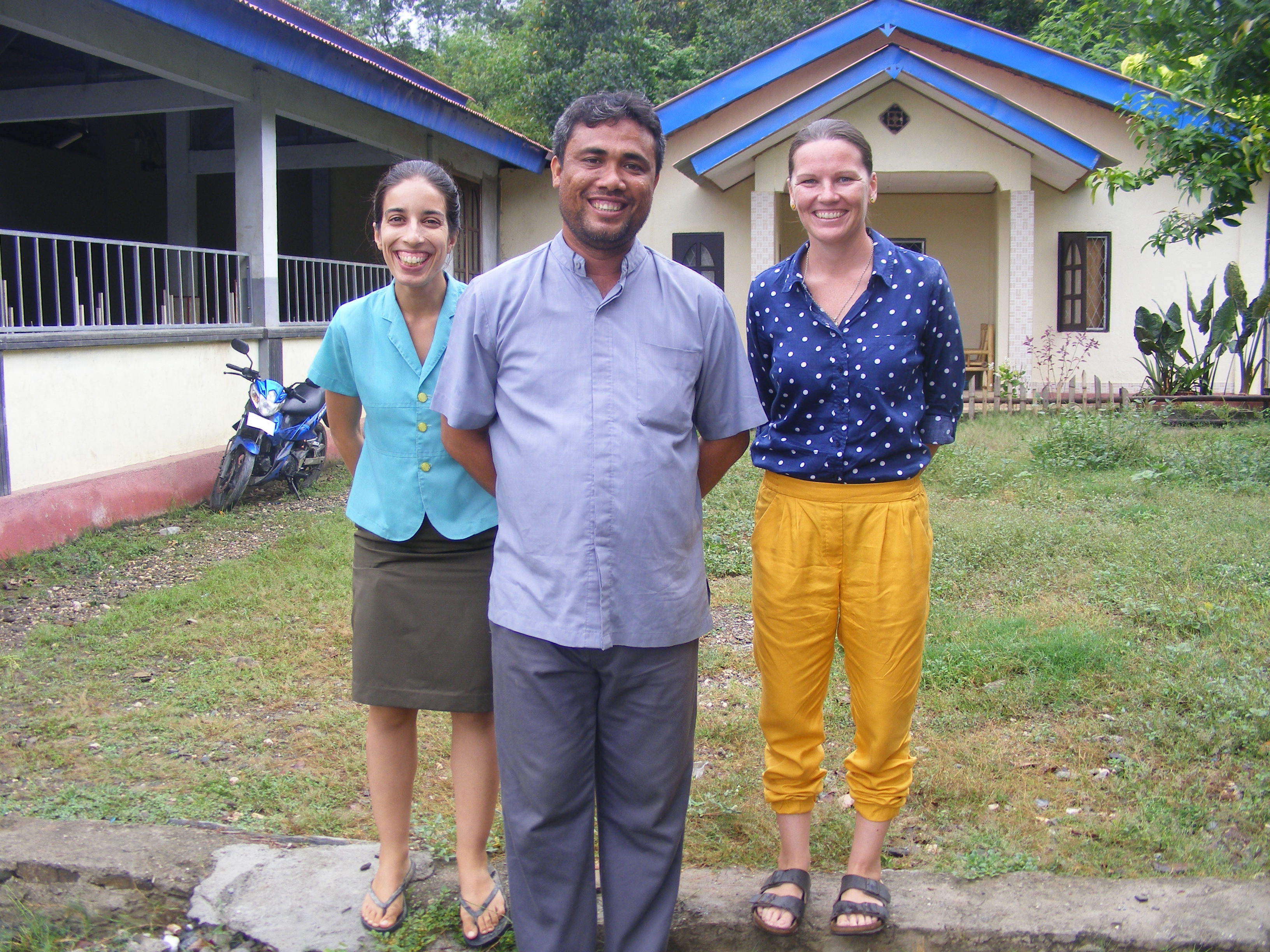 Guida Cabrita, Father Alberty and Sam Haddin in Bedois, Timor-Leste