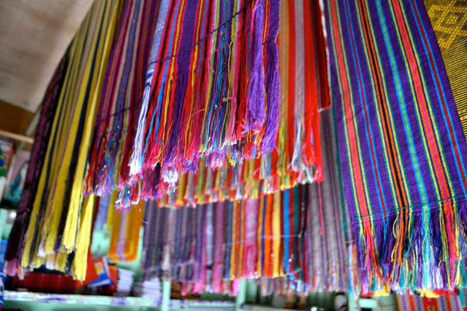 Colourful weaved textiles in Timor-Leste