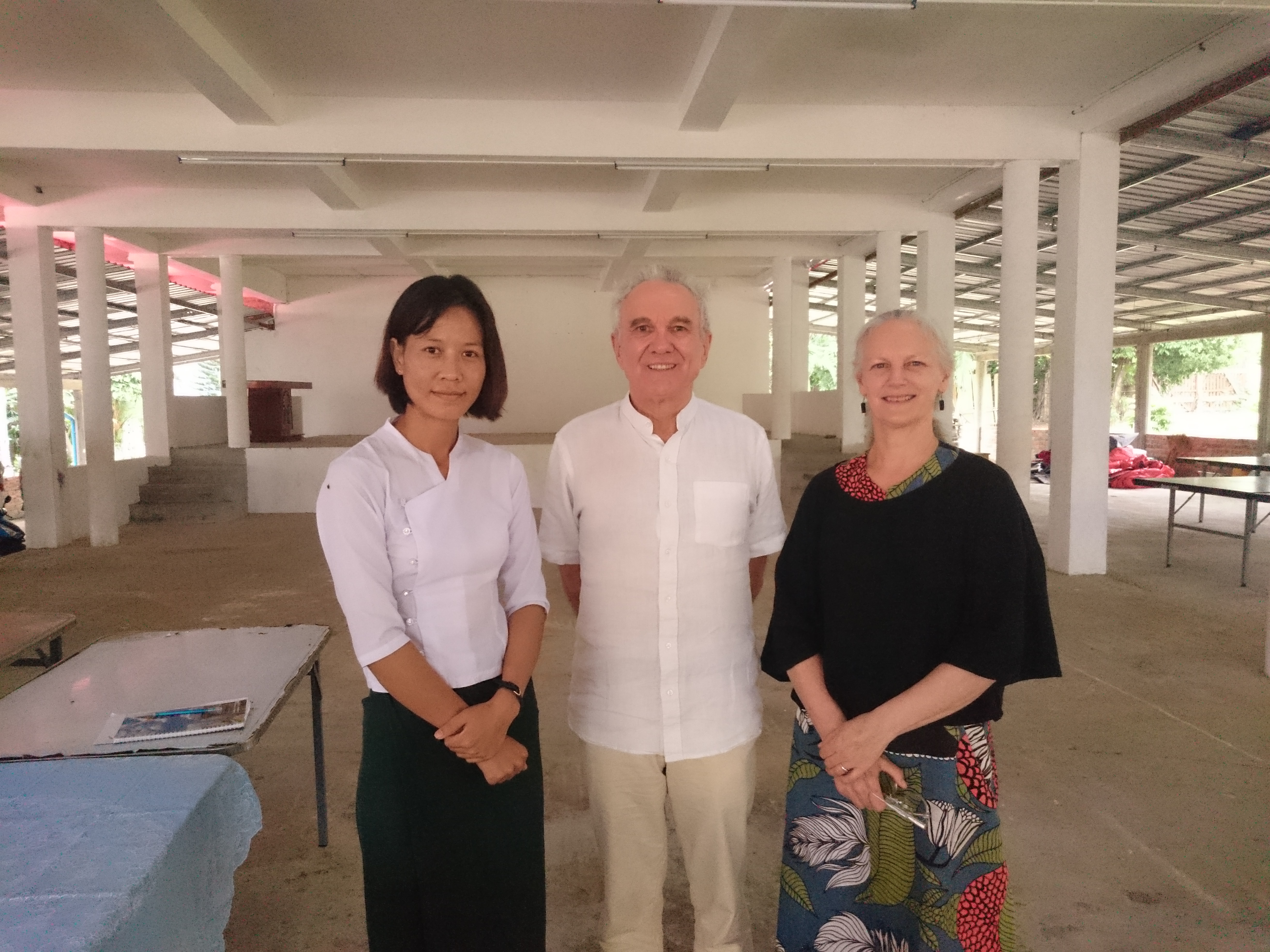 Elizabeth, Roger & Christine meeting with teachers in Myeik.