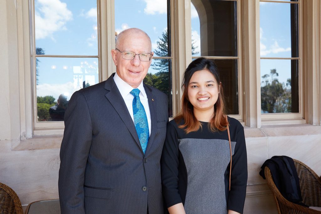 ACU student Muriel with Governor of NSW