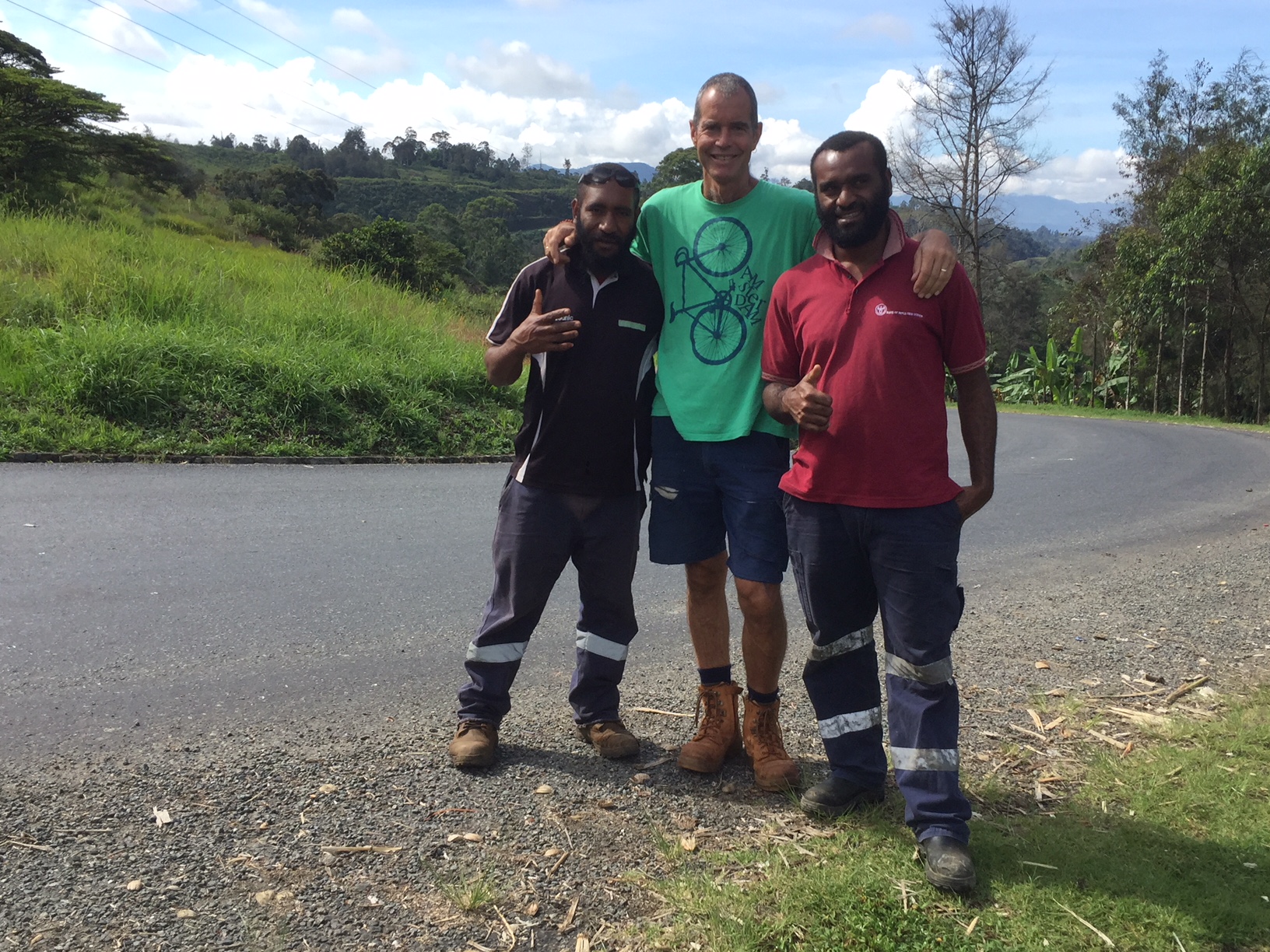 Volunteer Brian McDonald and colleagues in Mount Hagen, Papua New Guinea