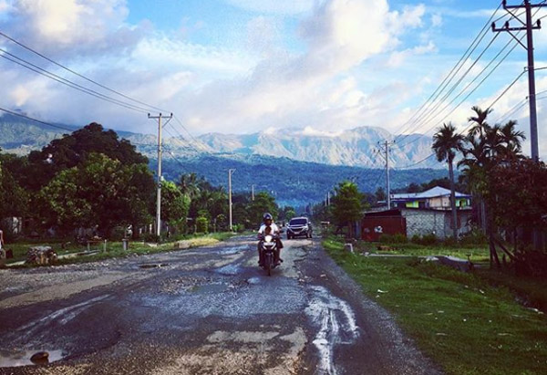 Road in Maliana after the rain